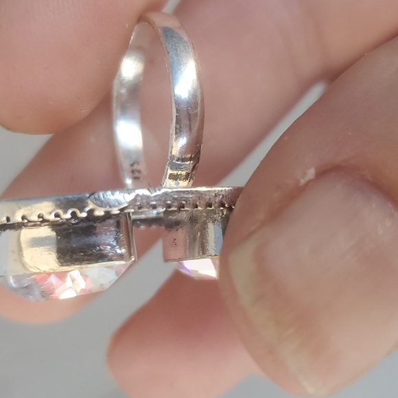 New Absolutely Stunning Heart Shaped Mystic Quartz Crystal 925 Silver Ring. - Picture 6 of 16